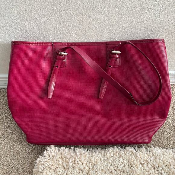 Longchamp Magenta Red Top Handle Tote Purse - Picture 5 of 10